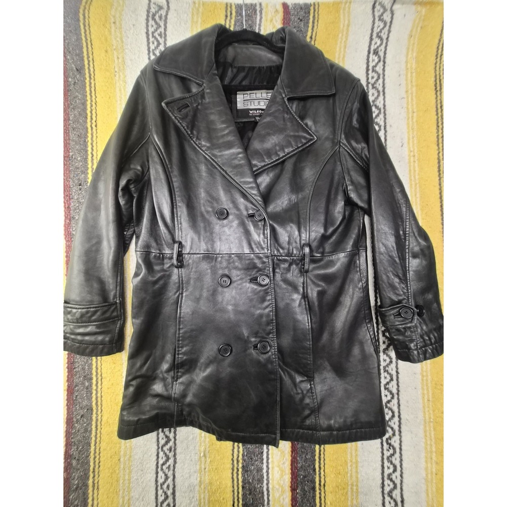 Vtg Wilsons Pelle Studio Leather Jacket Size L Black